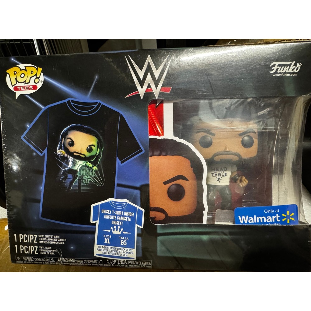 Funko Pop Tees WWE Roman Reigns Head of the Table Vinyl Figure & Shirt XL
